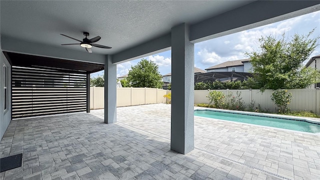 9917 Summerlake Groves St, Winter Garden, FL 34787 - view of patio / terrace featuring a ceiling fan and a fenced backyard