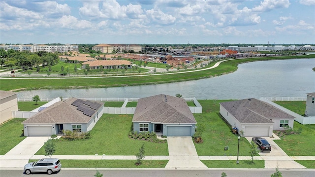view from above of property featuring a nearby body of water