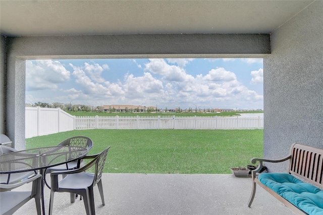 view of patio featuring outdoor dining space