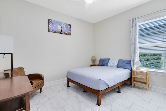 16696 Otterchase Ln, Winter Garden, FL 34787 - bedroom with light marble finish flooring, baseboards, and ceiling fan