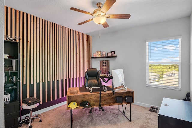 1123 Dora Parc Ln, Mount Dora, FL 32757 - carpeted office space with a ceiling fan and baseboards