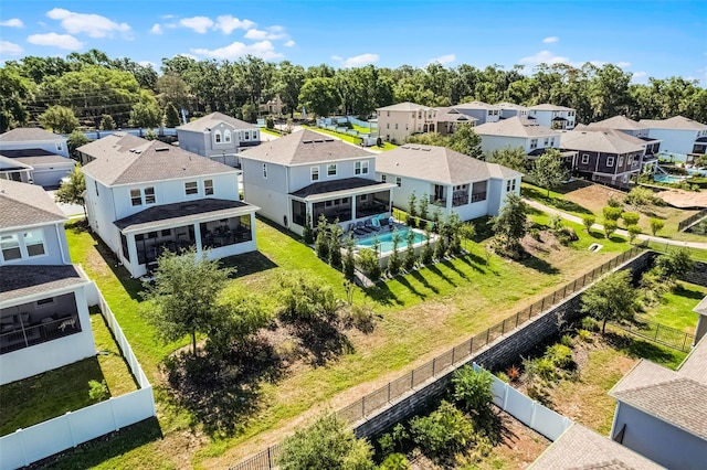 1123 Dora Parc Ln, Mount Dora, FL 32757 - aerial perspective of suburban area featuring a pool area