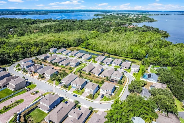1123 Dora Parc Ln, Mount Dora, FL 32757 - aerial view of property and surrounding area featuring a nearby body of water, nearby suburban area, and a forest