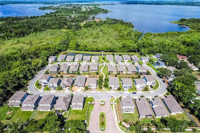 1123 Dora Parc Ln, Mount Dora, FL 32757 - aerial view of property and surrounding area featuring a nearby body of water, nearby suburban area, and a heavily wooded area