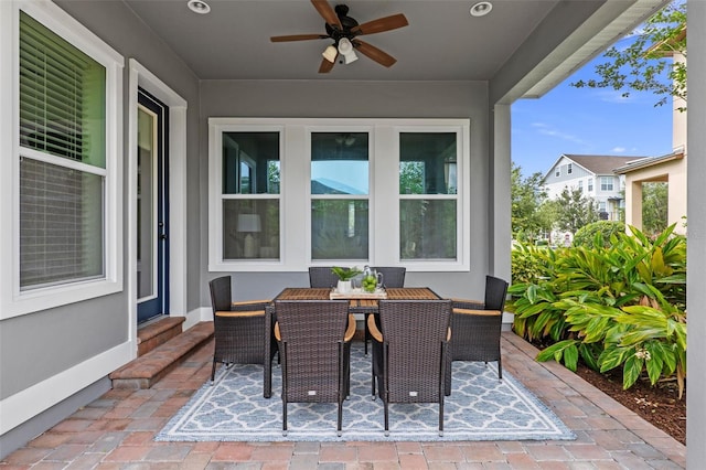 8692 Tavistock Lakes Blvd, Orlando, FL 32827 - view of patio with a ceiling fan