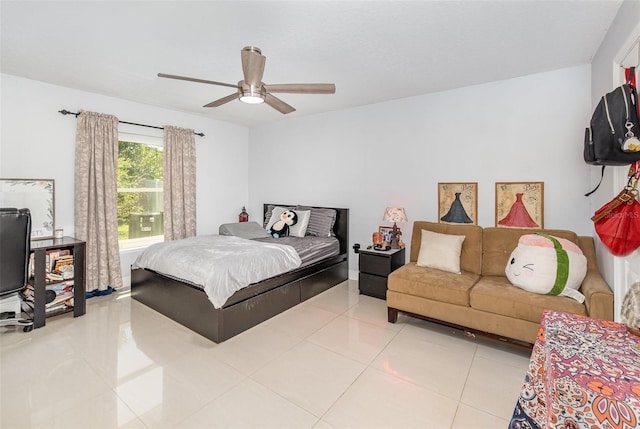 3063 Mandolin Dr, Kissimmee, FL 34744 - bedroom featuring light tile patterned flooring and a ceiling fan