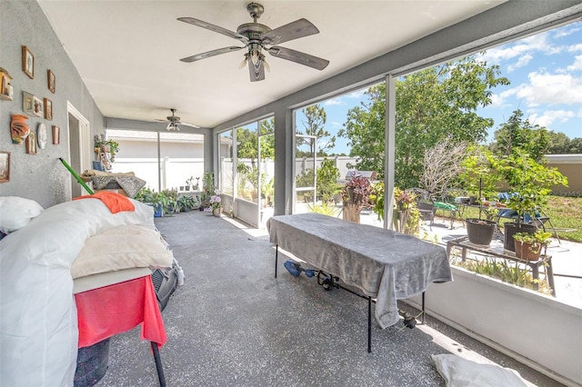 3063 Mandolin Dr, Kissimmee, FL 34744 - sunroom featuring ceiling fan and outdoor lounge area
