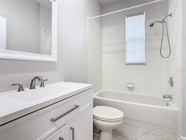3000 Laurel Park Ln Unit 202, Kissimmee, FL 34741 - full bath with a textured wall, toilet, bathtub / shower combination, and vanity