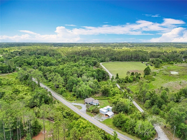 aerial view of a heavily wooded area