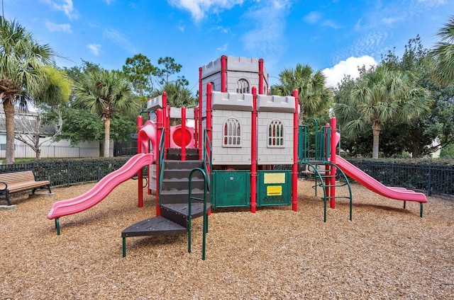 communal playground with fence