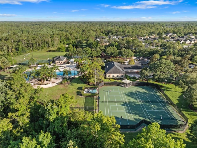 bird's eye view of a heavily wooded area