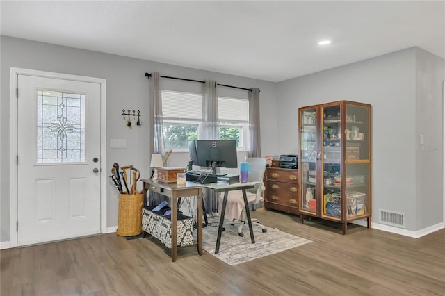 300 Hickory Ct, Apopka, FL 32712 - office space with wood finished floors, baseboards, and recessed lighting