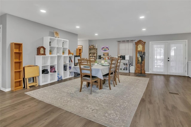 300 Hickory Ct, Apopka, FL 32712 - dining area with wood finished floors, recessed lighting, french doors, and baseboards