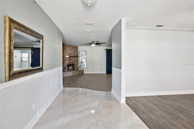 949 Shadow Oaks Rd, Kissimmee, FL 34744 - corridor featuring baseboards and marble finish floors