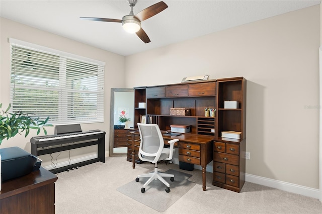 15420 Southern Martin St, Winter Garden, FL 34787 - office featuring light colored carpet, a ceiling fan, and baseboards