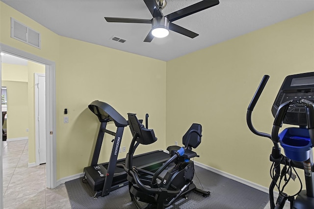 4051 Prairie Reserve Blvd, Orlando, FL 32824 - workout area featuring ceiling fan and baseboards