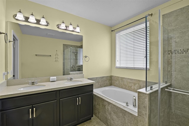 4051 Prairie Reserve Blvd, Orlando, FL 32824 - full bath with a stall shower, a bath, and double vanity