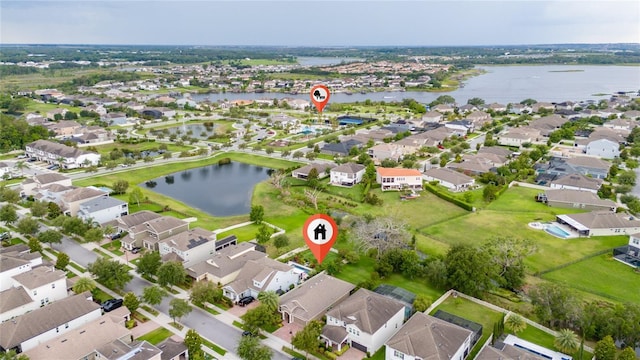 15862 Citrus Grove Loop, Winter Garden, FL 34787 - aerial view of property and surrounding area with a large body of water and nearby suburban area