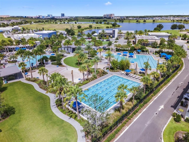 14826 Deaton Aly, Orlando, FL 32827 - drone / aerial view of a nearby body of water and a pool area