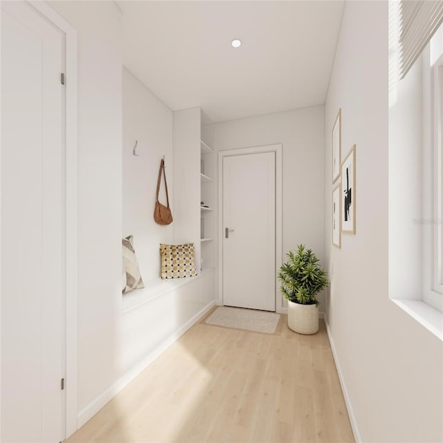 209 Breezeway Dr, Davenport, FL 33897 - mudroom featuring light wood-style floors, baseboards, and recessed lighting