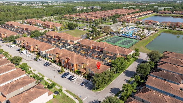 8919 Bismarck Palm Rd, Kissimmee, FL 34747 - aerial perspective of suburban area featuring a nearby body of water