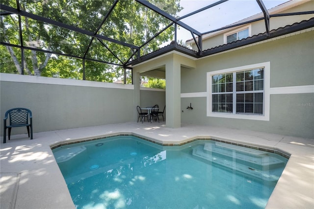8919 Bismarck Palm Rd, Kissimmee, FL 34747 - view of pool with a patio and a lanai