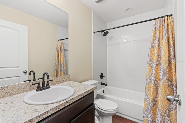 337 Southern Winds Blvd, Deland, FL 32720 - bathroom with toilet, shower / bath combo, vanity, and wood finished floors