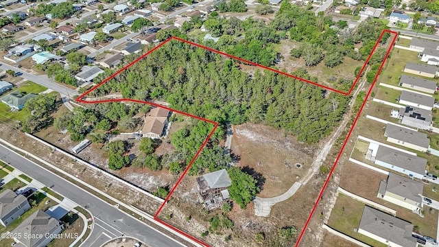 505 Lakeview Ave, Titusville, FL 32796 - aerial view of residential area with property parcel outlined
