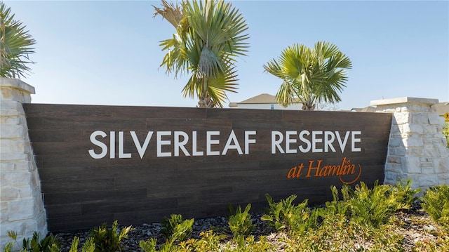 view of community sign