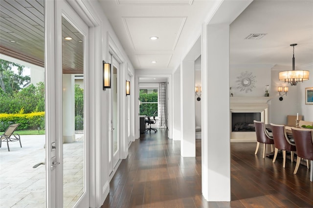 1455 Kelso Blvd, Windermere, FL 34786 - hall with a chandelier, hardwood / wood-style flooring, and recessed lighting