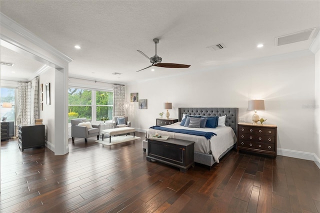 1455 Kelso Blvd, Windermere, FL 34786 - bedroom featuring baseboards, crown molding, wood-type flooring, ceiling fan, and recessed lighting