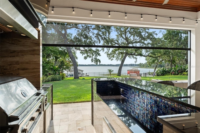 1455 Kelso Blvd, Windermere, FL 34786 - view of patio with a water view and a grill