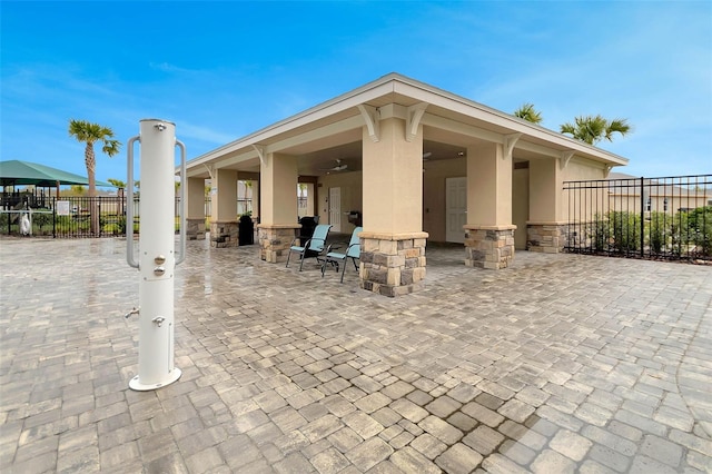 view of patio with fence