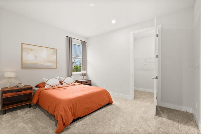 3635 Arbordale Loop, Sanford, FL 32771 - bedroom featuring carpet, baseboards, a walk in closet, and recessed lighting