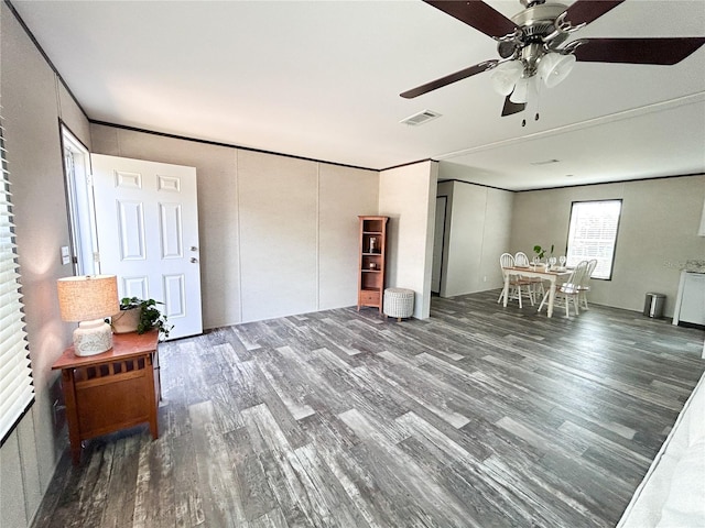 3790 NW 4th Ave, Okeechobee, FL 34972 - living room with wood finished floors and a ceiling fan