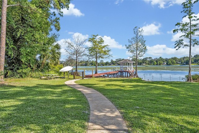 277 Sunrise Pt, Lake Mary, FL 32746 - dock featuring a yard and a water view