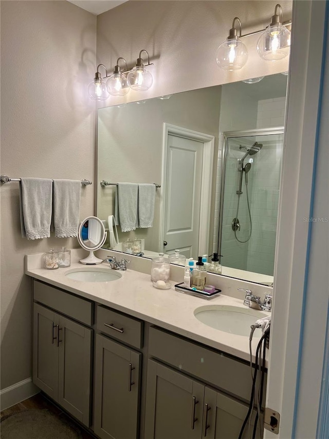 1266 Spotted Sandpiper Loop, Winter Springs, FL 32708 - bathroom featuring a shower stall and double vanity