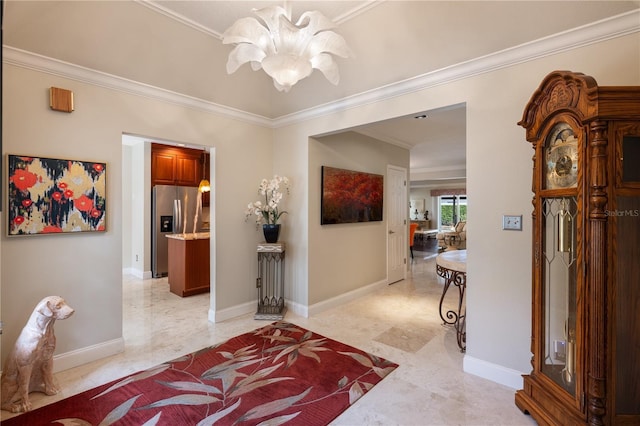 5973 Chesapeake Park Unit 58, Orlando, FL 32819 - hall with crown molding and baseboards