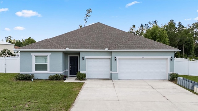 4811 SW 108th Place Rd, Ocala, FL 34476 - ranch-style house featuring roof with shingles, stucco siding, a garage, and concrete driveway