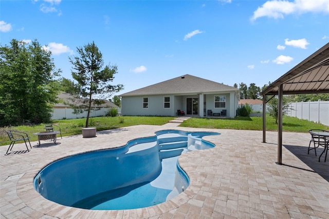 4811 SW 108th Place Rd, Ocala, FL 34476 - view of pool with a patio area, a gazebo, and an outdoor fire pit