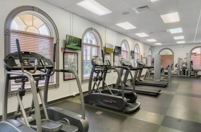 3500 Calabria Ave, Davenport, FL 33897 - exercise room with a paneled ceiling
