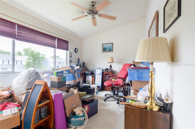 232 Countryside Key Blvd, Oldsmar, FL 34677 - carpeted office featuring vaulted ceiling and ceiling fan