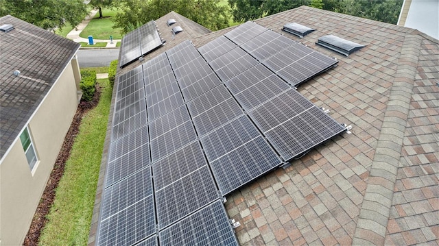 exterior view of a shingled roof