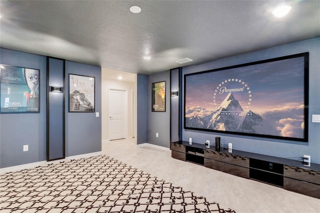 1221 Aloha Blvd, Davenport, FL 33897 - home theater room featuring carpet flooring, a textured ceiling, and baseboards