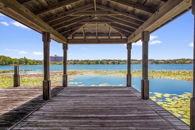 633 Balmoral Rd, Winter Park, FL 32789 - dock with a water view and a gazebo
