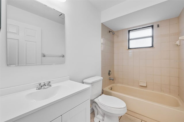 4206 Hield Rd NW, Palm Bay, FL 32907 - full bathroom with toilet, vanity, shower / bath combination, and tile patterned floors