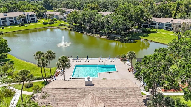 6 Escondido Cir Unit 55, Altamonte Springs, FL 32701 - drone / aerial view of a nearby body of water and a pool area