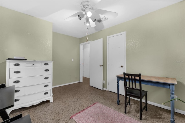 3162 Little Sound Dr, Orlando, FL 32827 - office area with ceiling fan and baseboards