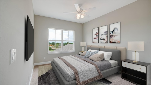 8560 Magnificent Ln, Groveland, FL 34736 - bedroom featuring carpet floors, baseboards, and ceiling fan