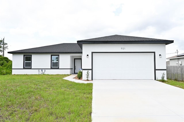921 Sable Cir SE, Palm Bay, FL 32909 - view of front facade featuring stucco siding, an attached garage, driveway, and a shingled roof